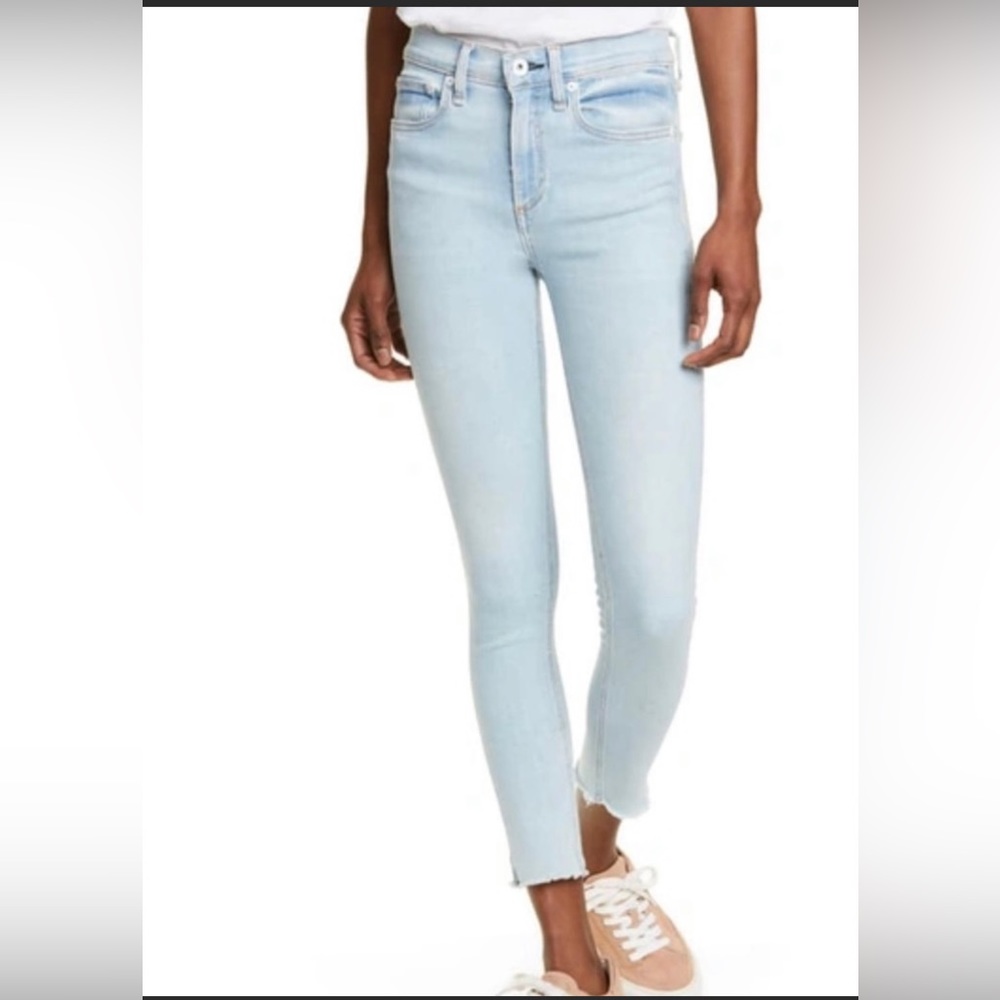 RAG & BONE AKRON HIGH
RISE ANKLE SKINNY JEANS..
